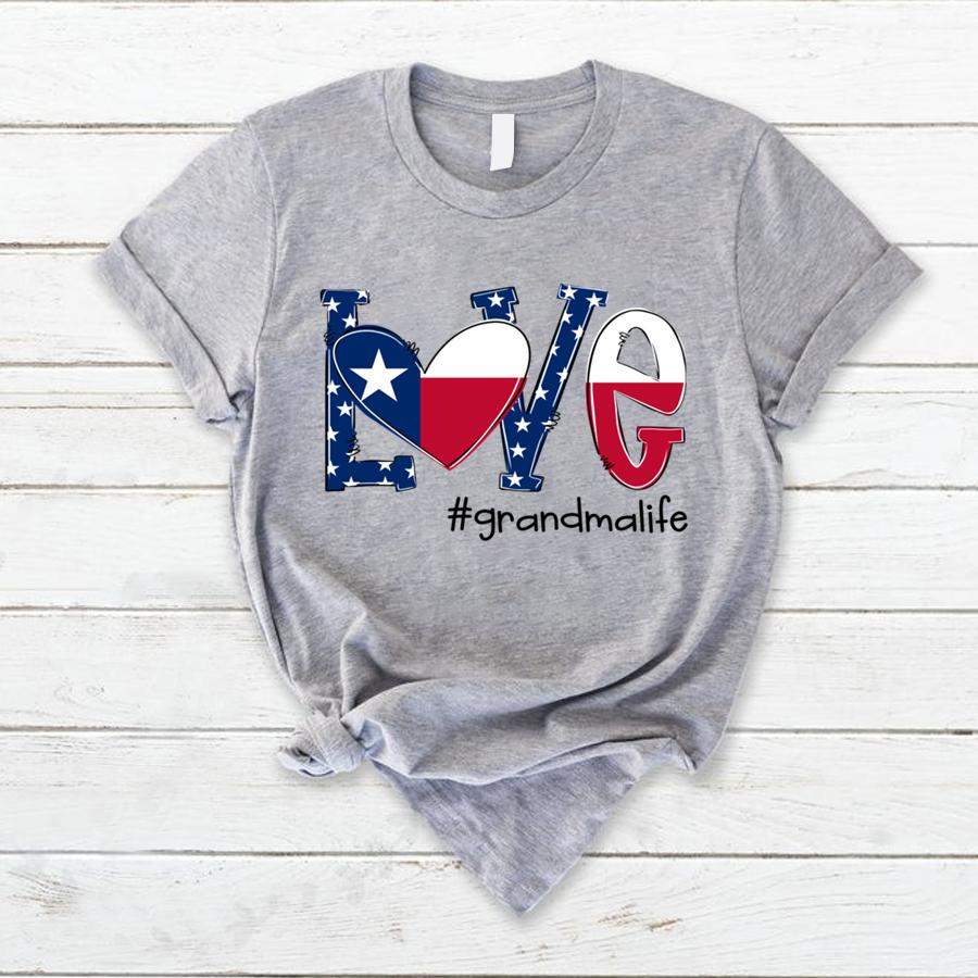 PERSONALIZED LOVE GRANDMA LIFE TEXAS FLAG SHIRT