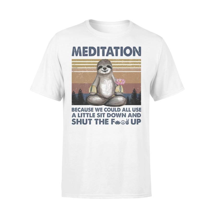 Meditation Sloth Because We Could All Use A Little Sit Down Vintage T-shirt