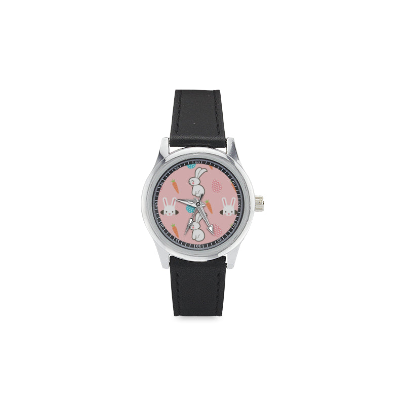 Rabbit Kid’S Stainless Steel Leather Strap Watch