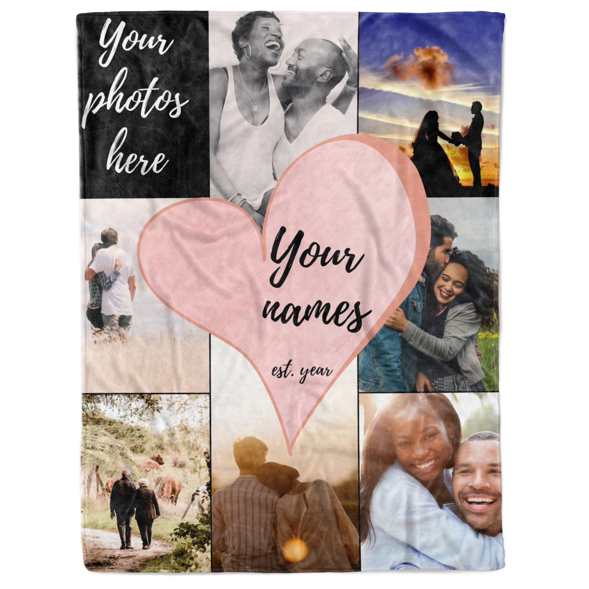 Custom Photo Blanket Anniversary Gift For Husband And Wife