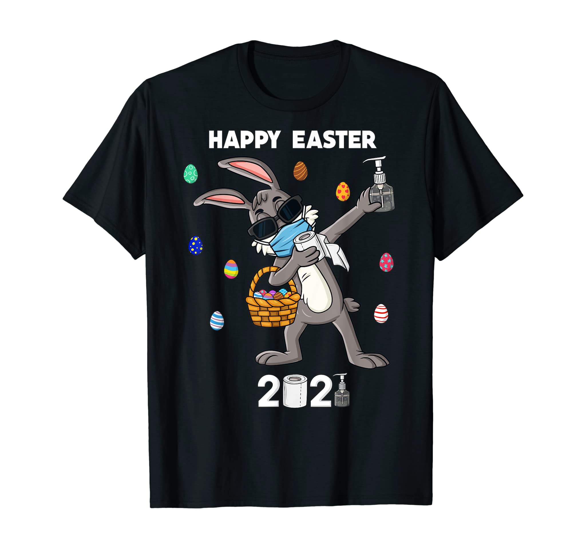 Dabbing Rabbit In A Mask Easter Day Boys Girls Kids Dab Gift T-Shirt