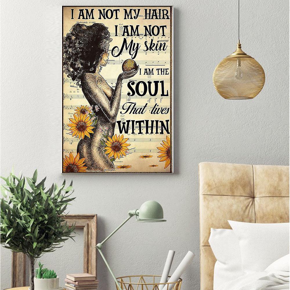 Black American Canvas Art Colorful Black Lives Matter Poster Print Afro Girl African Men Bedroom Delightful Ready To Hang Canvas Wall Art Decor