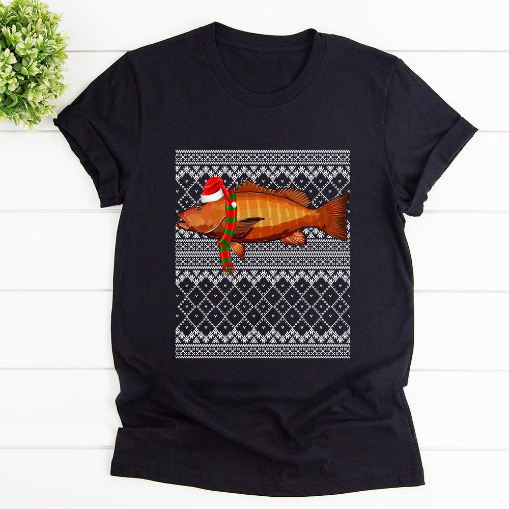 Xmas Fish Santa Hat Cubera Snapper Ugly Christmas Graphic Unisex T Shirt, Sweatshirt, Hoodie Size S – 5XL