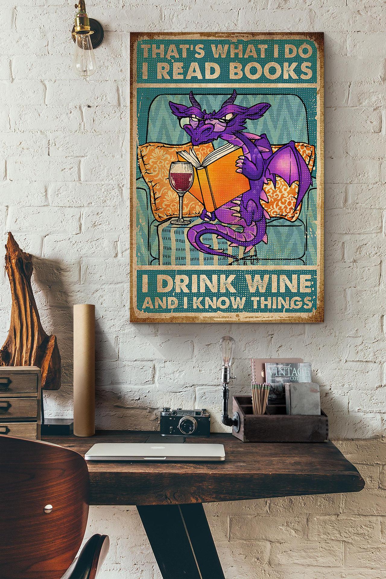 Old Dragon That’S What I Do I Read Books I Drink Wine And I Know Things Canvas And Poster, Canvas Prints, My Poster Wall, Canvas Wall Art, Wall Decor Visual Art, Halloween Gift, Happy Halloween