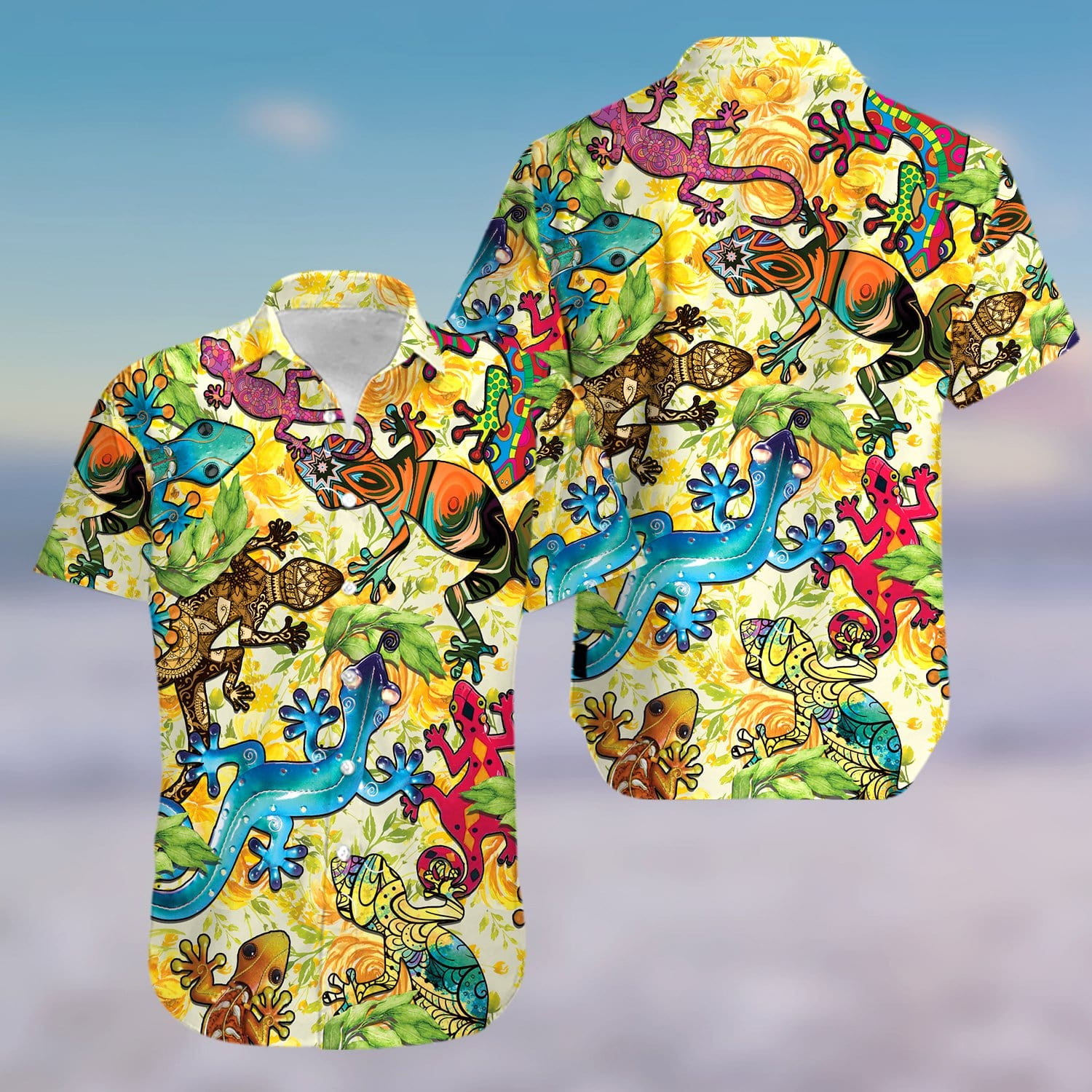 Hawaii Aloha Shirts Colorful Lizards Ha12900