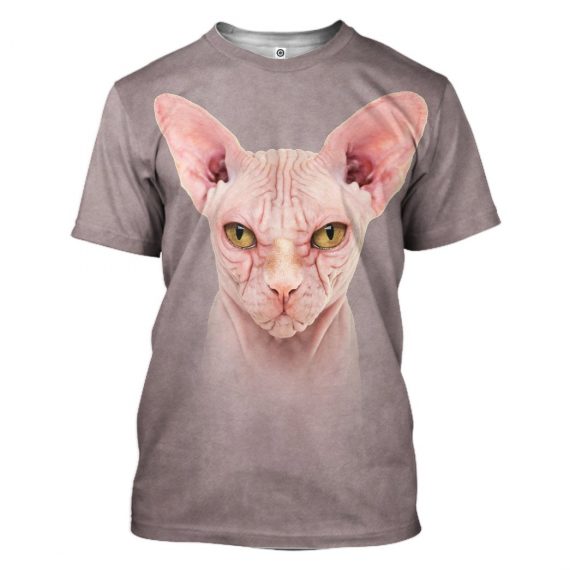 3D Sphynx Cat All Over Print Unisex Tshirt For Cat Lovers