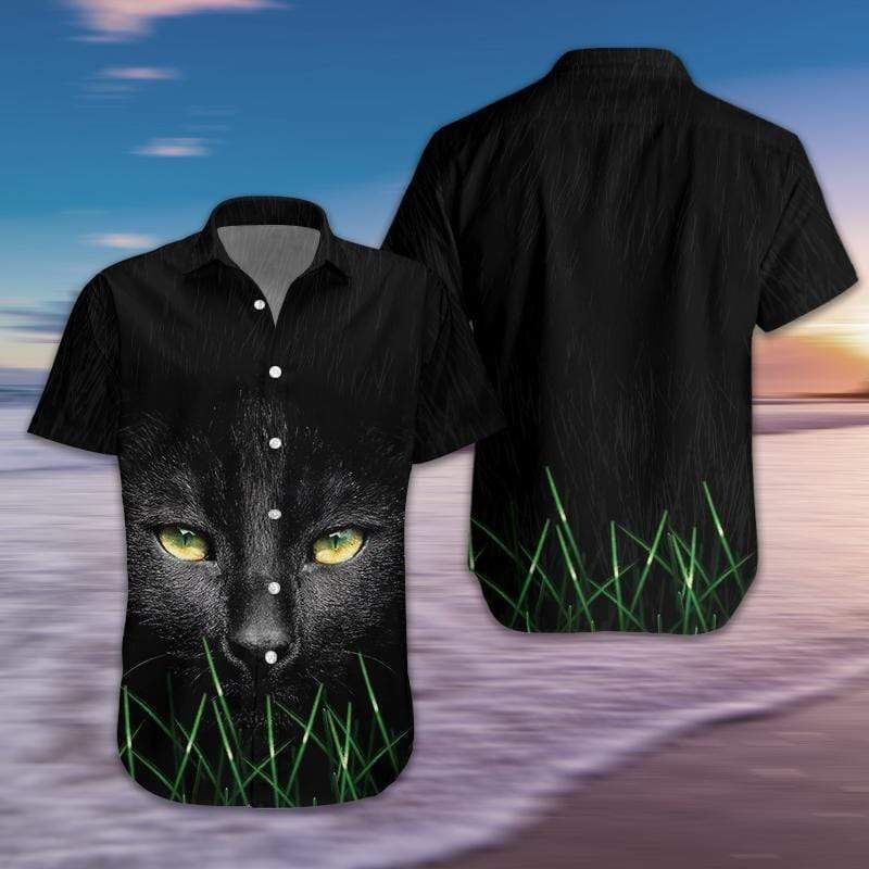 Get Here Black Cat Eye Hawaii Aloha Shirts Ha24880