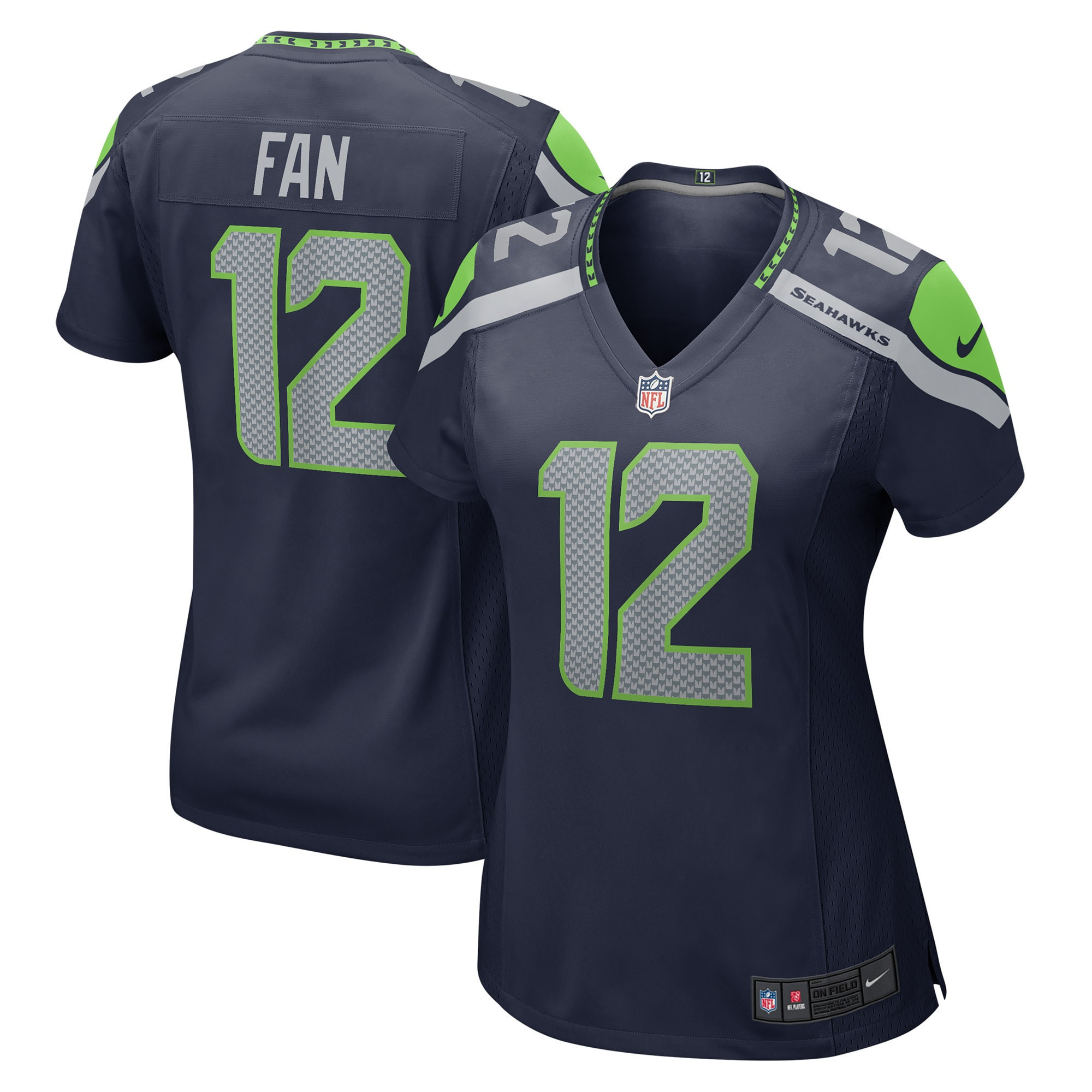 12th Fan Seattle Seahawks Womens Game Jersey – College Navy NFL