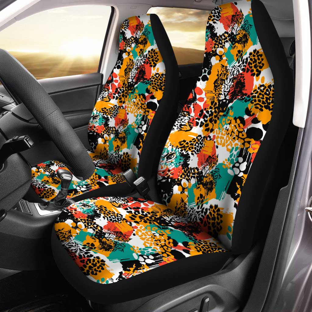 Exotic Leopard Car Seat Covers Custom Animal Skin Print Car Accessories