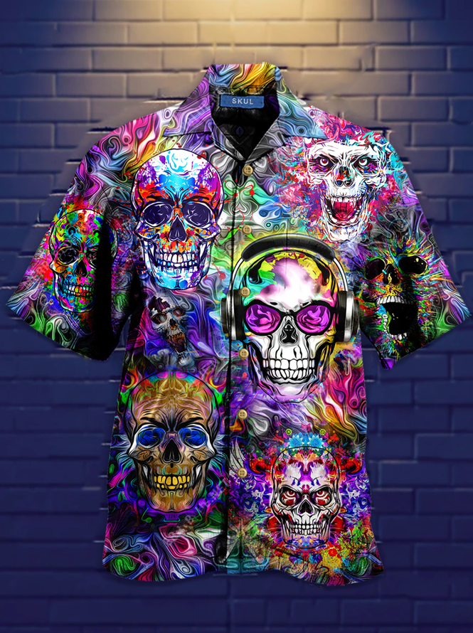 Skull Hawaii Shirt Unisex Full Size Adult Colorful Ha52500