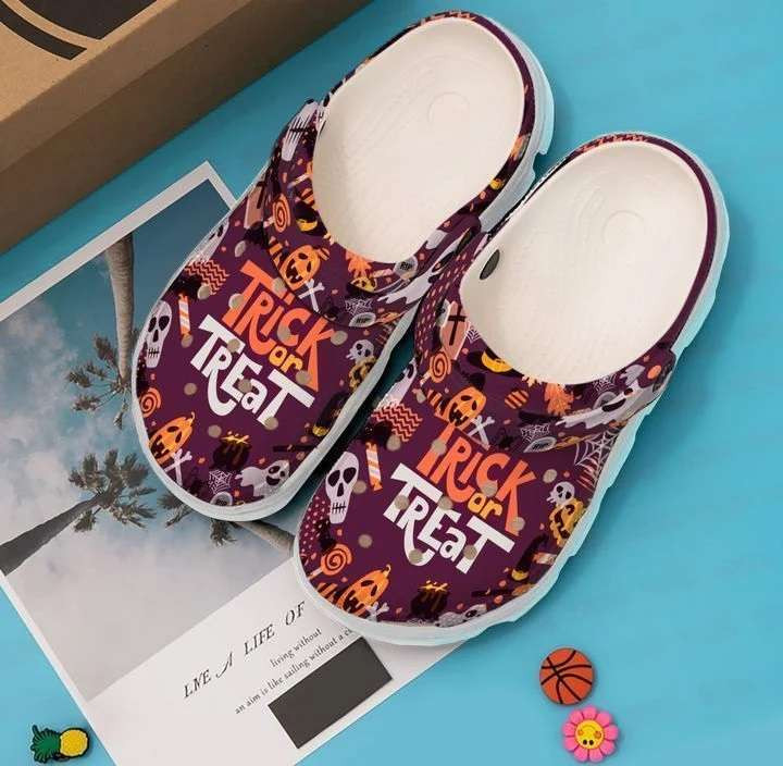 Trick Or Treat Theme Pattern Halloween Crocband Clogs Shoes