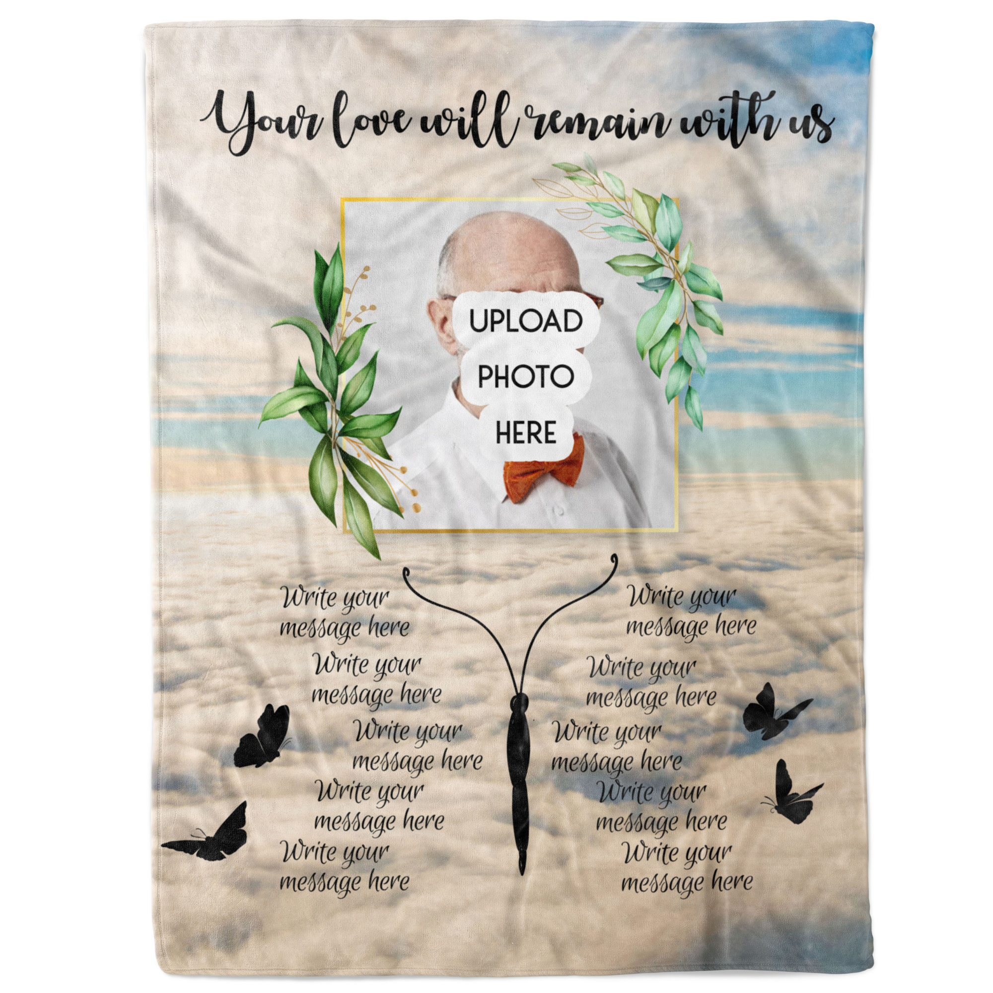 Customized Memorial Photo Letter Blanket