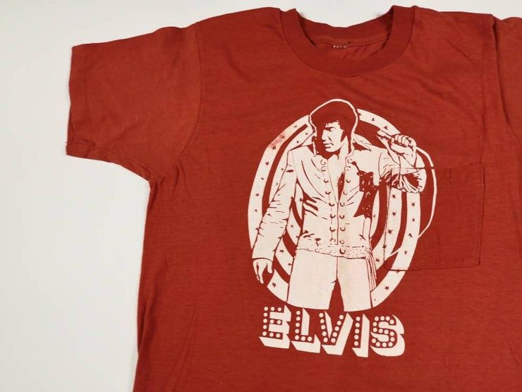 Vintage 80 S Elvis Presley Paper Butter Thin Red Shirt