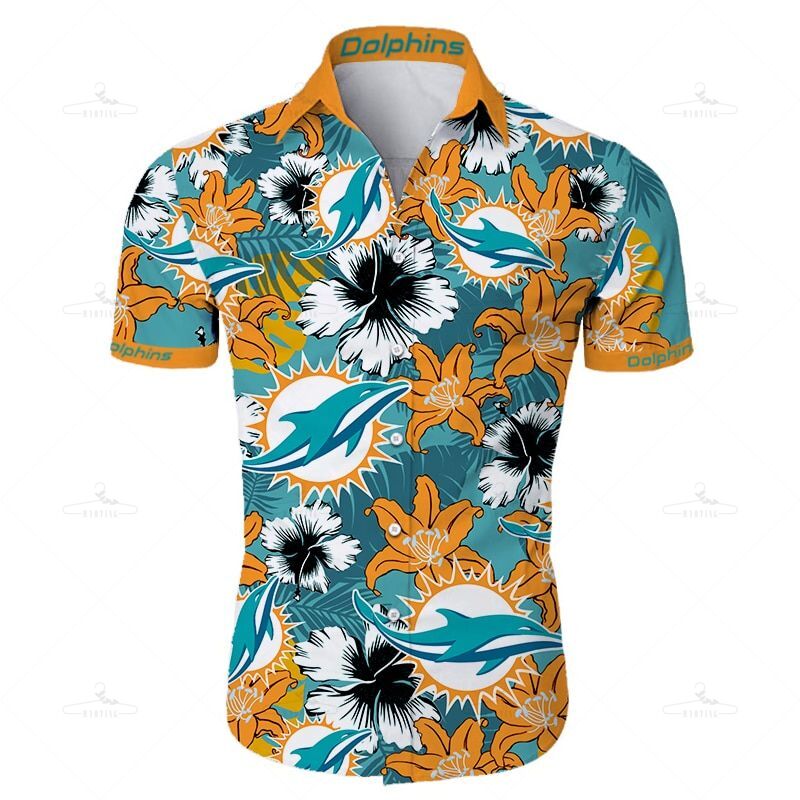 Miami Dolphins Hawaii Shirt Tropical Flower Short Sleeve Ha21340