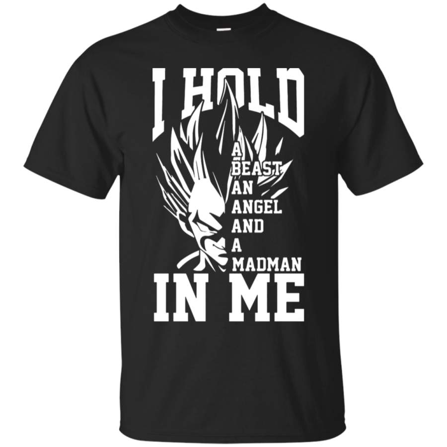 AGR Dragon Ball Vegeta – Hold A Beast An Angel And A Mad Man In Me T-Shirt