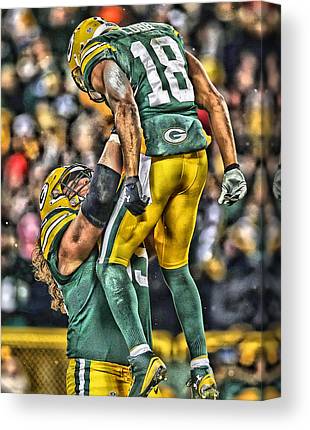 Green Bay Packers Team Art Joe Hamilton Canvas Print