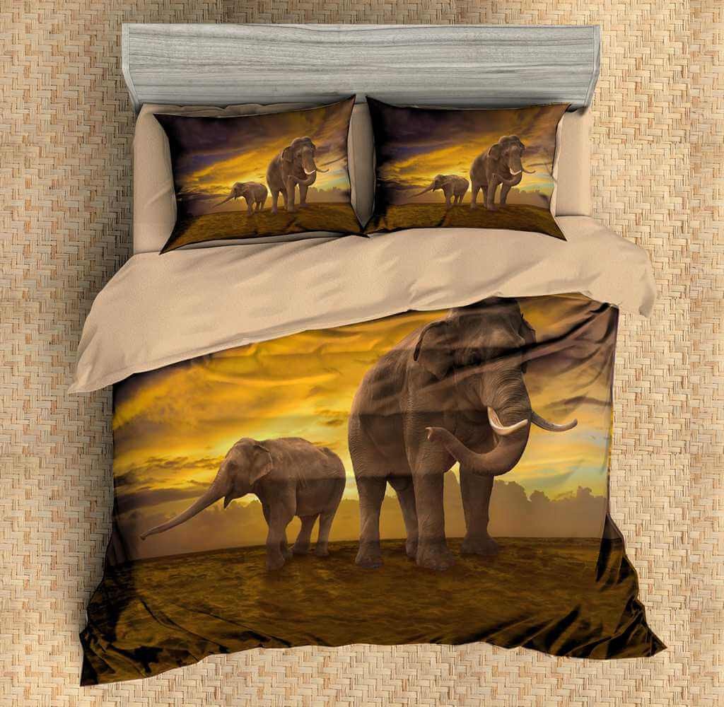 3D CUSTOMIZE ELEPHANT BEDDING SET DUVET COVER SET BEDROOM SET BEDLINEN 1