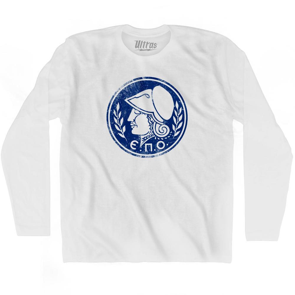 Vintage Greece Soccer League Logo Adult Cotton Long Sleeve T-shirt