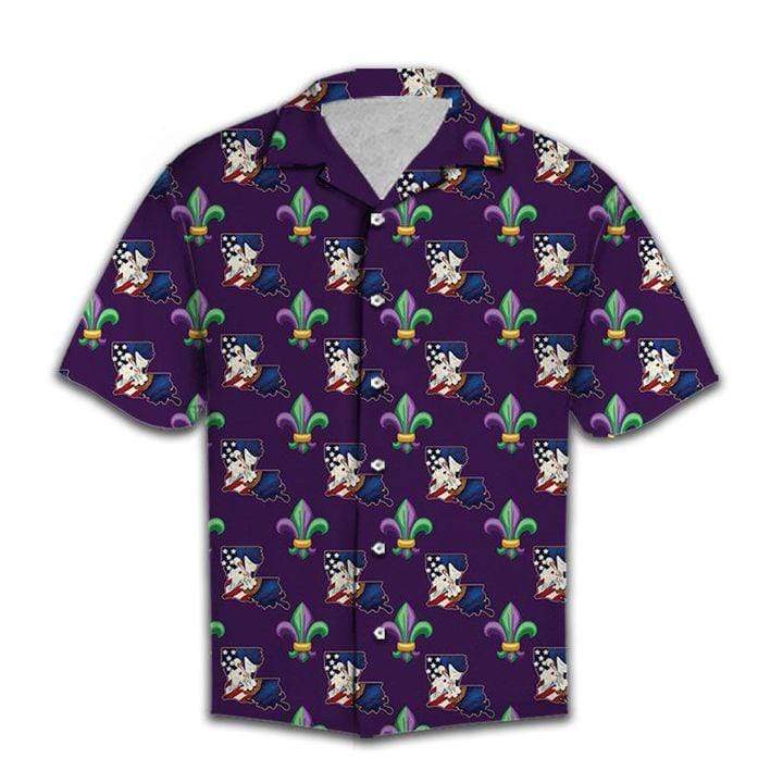 Louisiana Fleur De Lis Mardi Hawaiian Shirts Ha24615