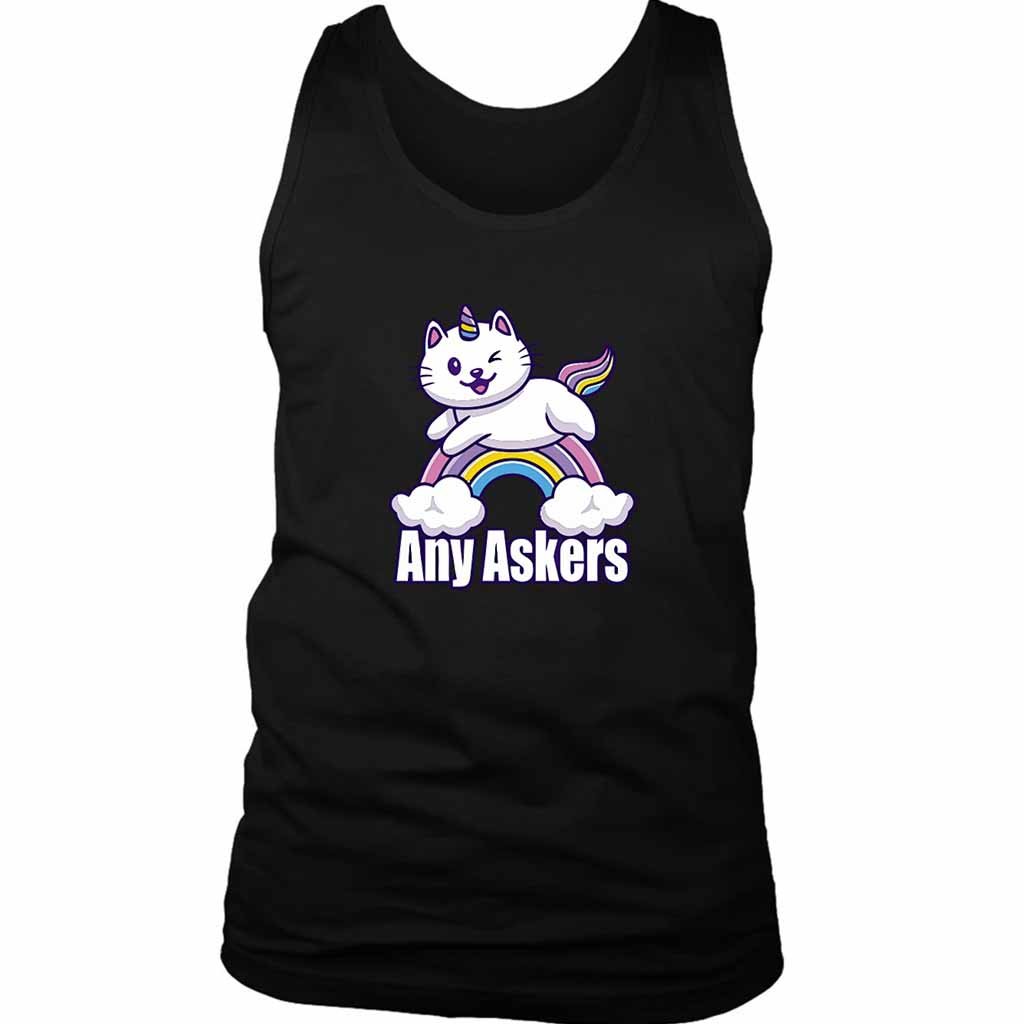 Any Askers Meauw Kitten Unicorn Pretend Men’s Tank Top