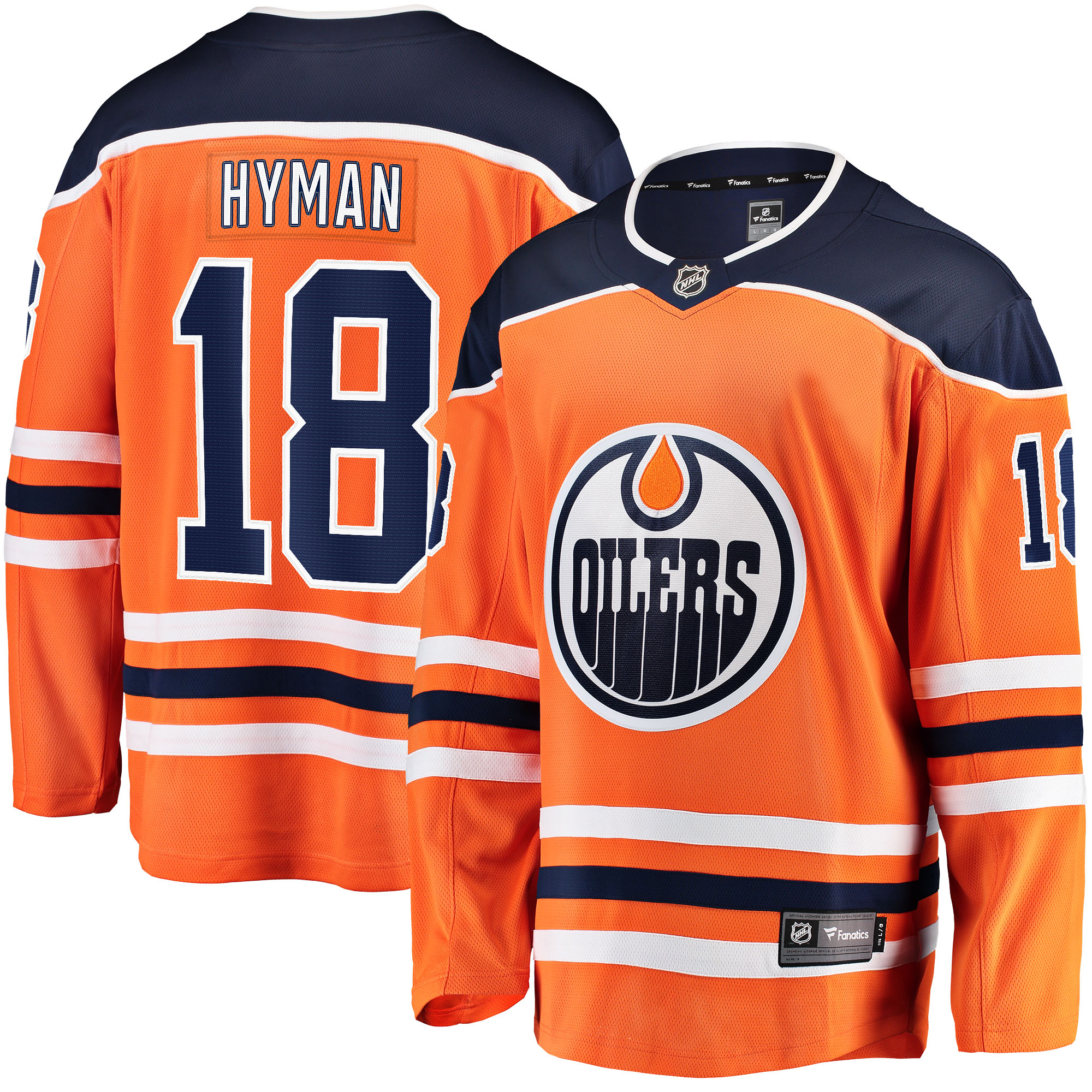 Zach Hyman Edmonton Oilers Branded Breakaway Player Jersey – Orange