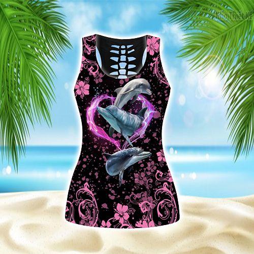 Higozy™ Dolphin Combo Tank Top + Leggings 3D