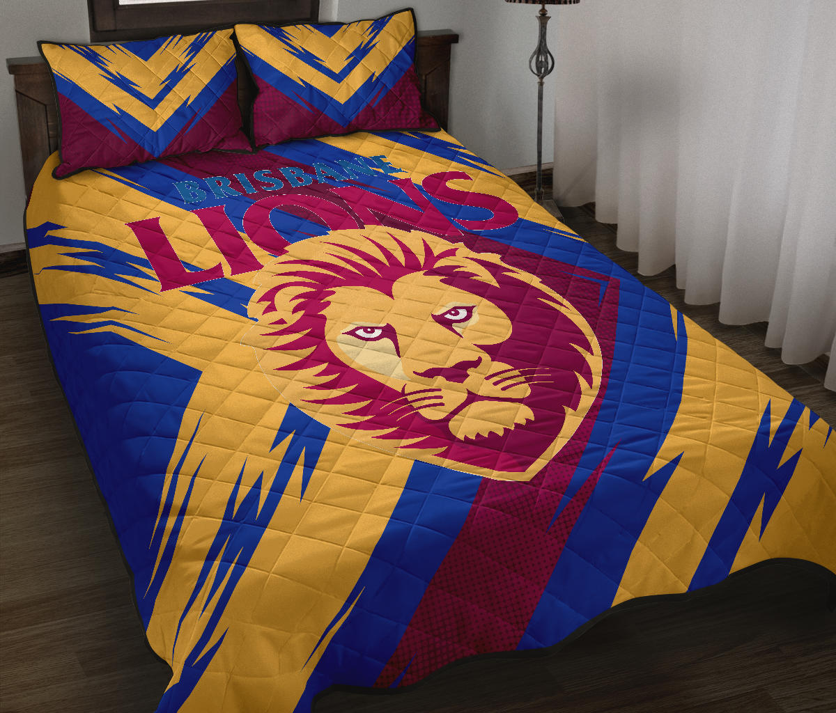 The Brisbane Lions Football Club Quilt Bed Set A25