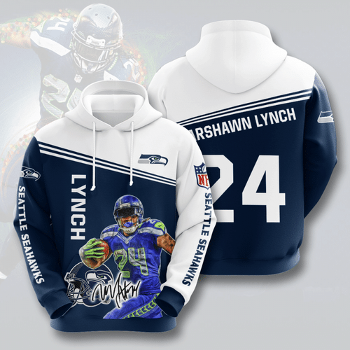 Seattle Seahawks Marshawn Lynch 23 Unisex 3D Hoodie Gift For Fans