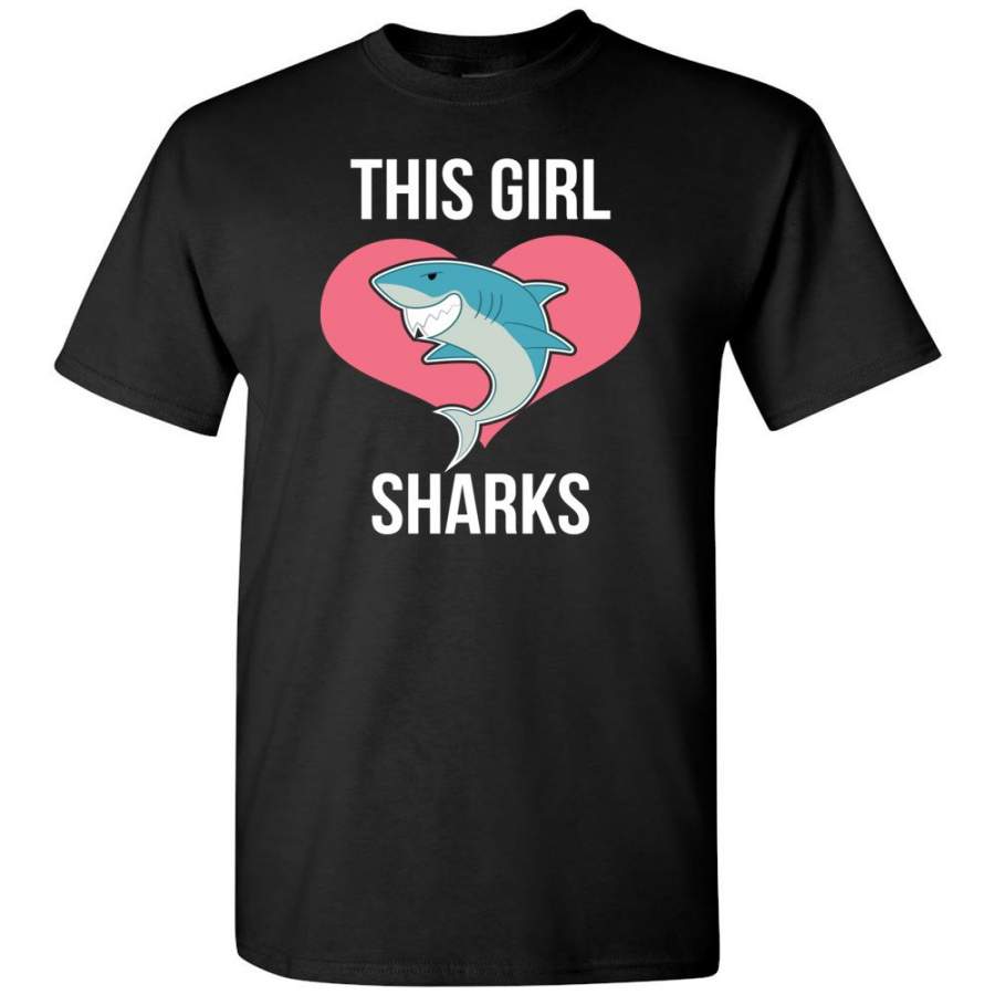 This Girl Loves Sharks Shark Lover Graphic Tee T-Shirt