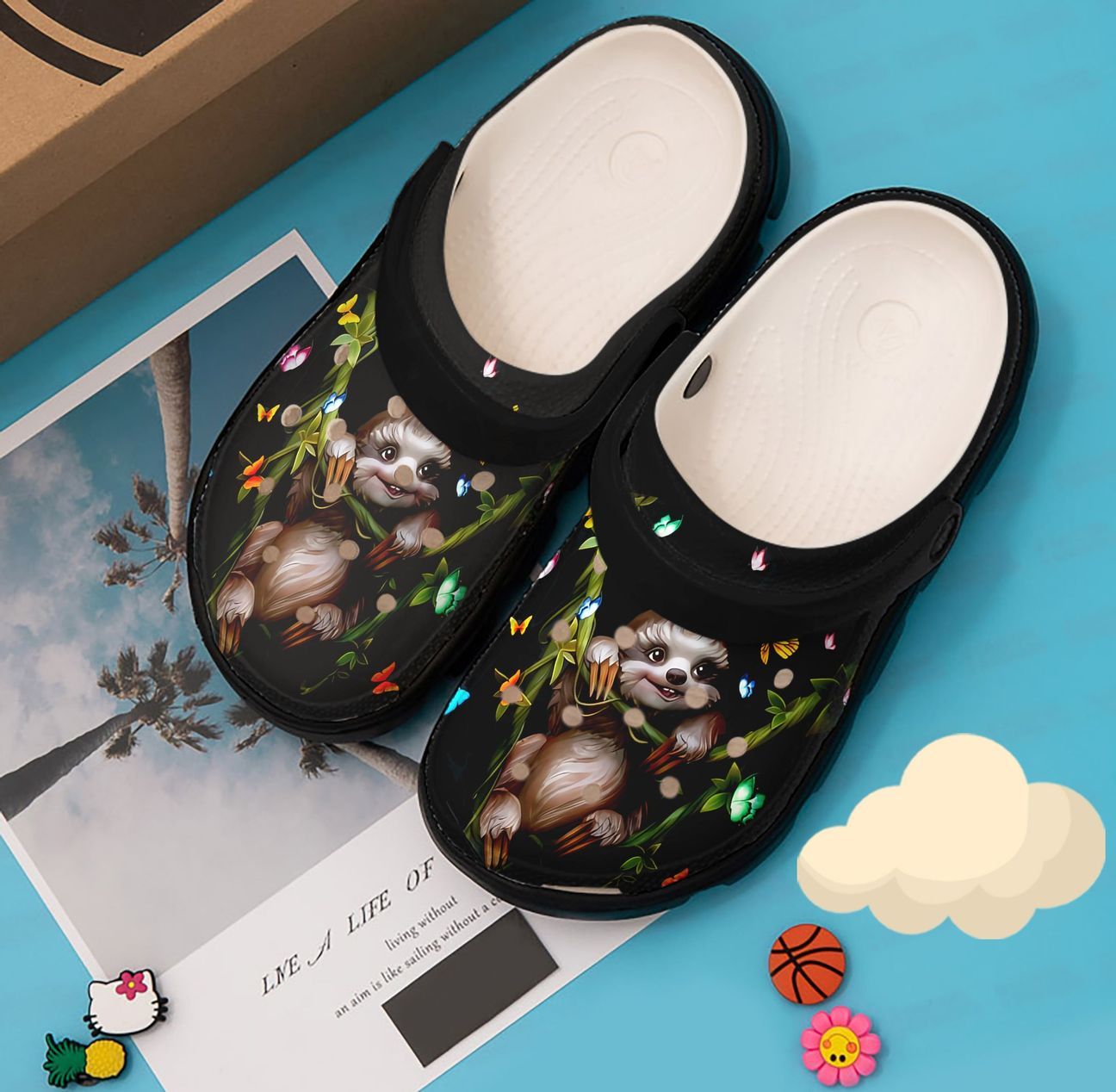 Starry Night Sloth Personalized Clog, Custom Name, Text, Color, Number Fashion Style For Women, Men, Kid, Print 3D