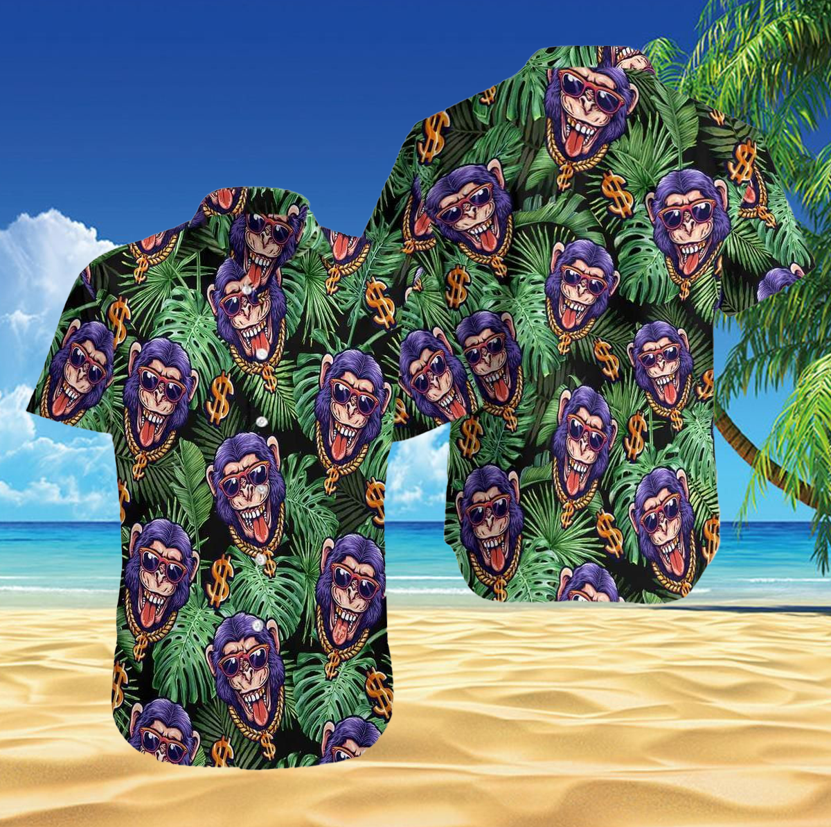 Tropical Millionaire Monkey Hawaiian Shirt | Unisex | Adult | Hw7351