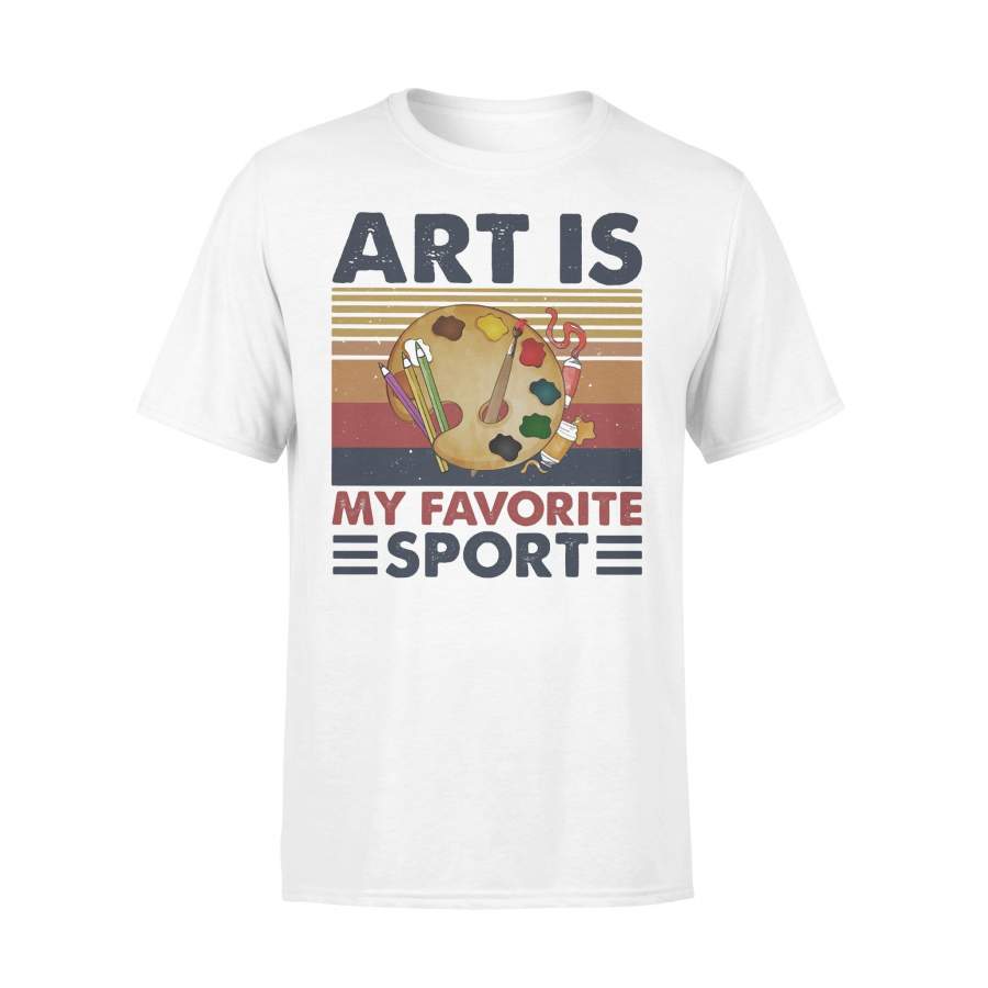 Art Is My Favorite Sport Painter Vintage Retro T-shirt