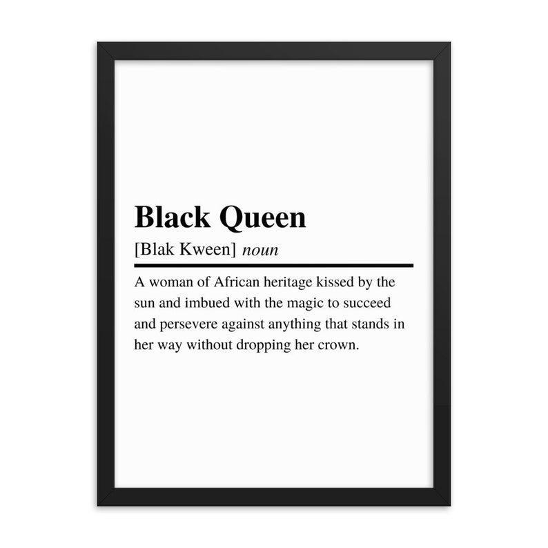 Black Woman , Black Pride, Black Queen Definition Matte Poster