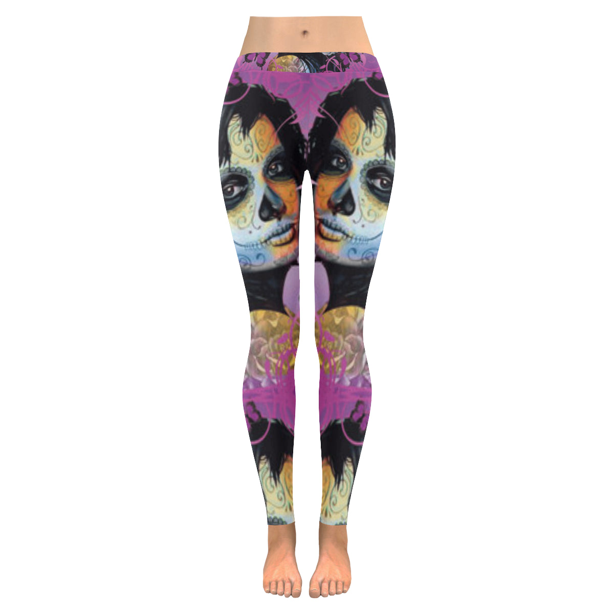 Sugar Skull Candy V1 Low Rise Leggings (Model L05)