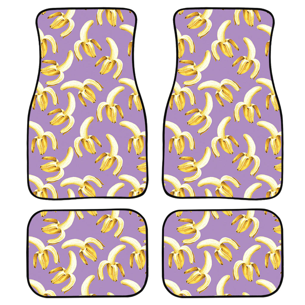 Watercolor Banana Pattern Print Front And Back Car Floor Mats, Front Car Mat