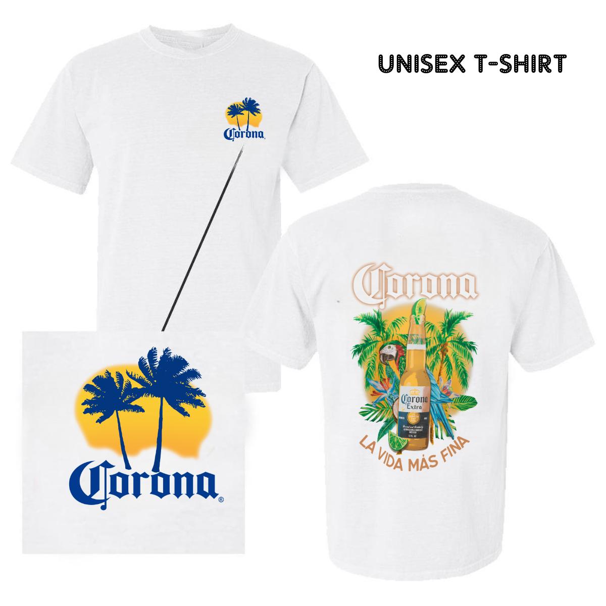 Corona Extra Bottle 2 sides T Shirt  Full Color  Unisex