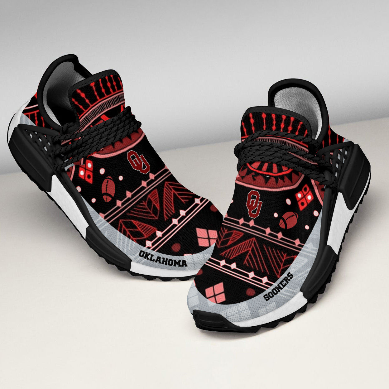 Amazing Pattern Human Race Oklahoma Sooners Shoes For Fans