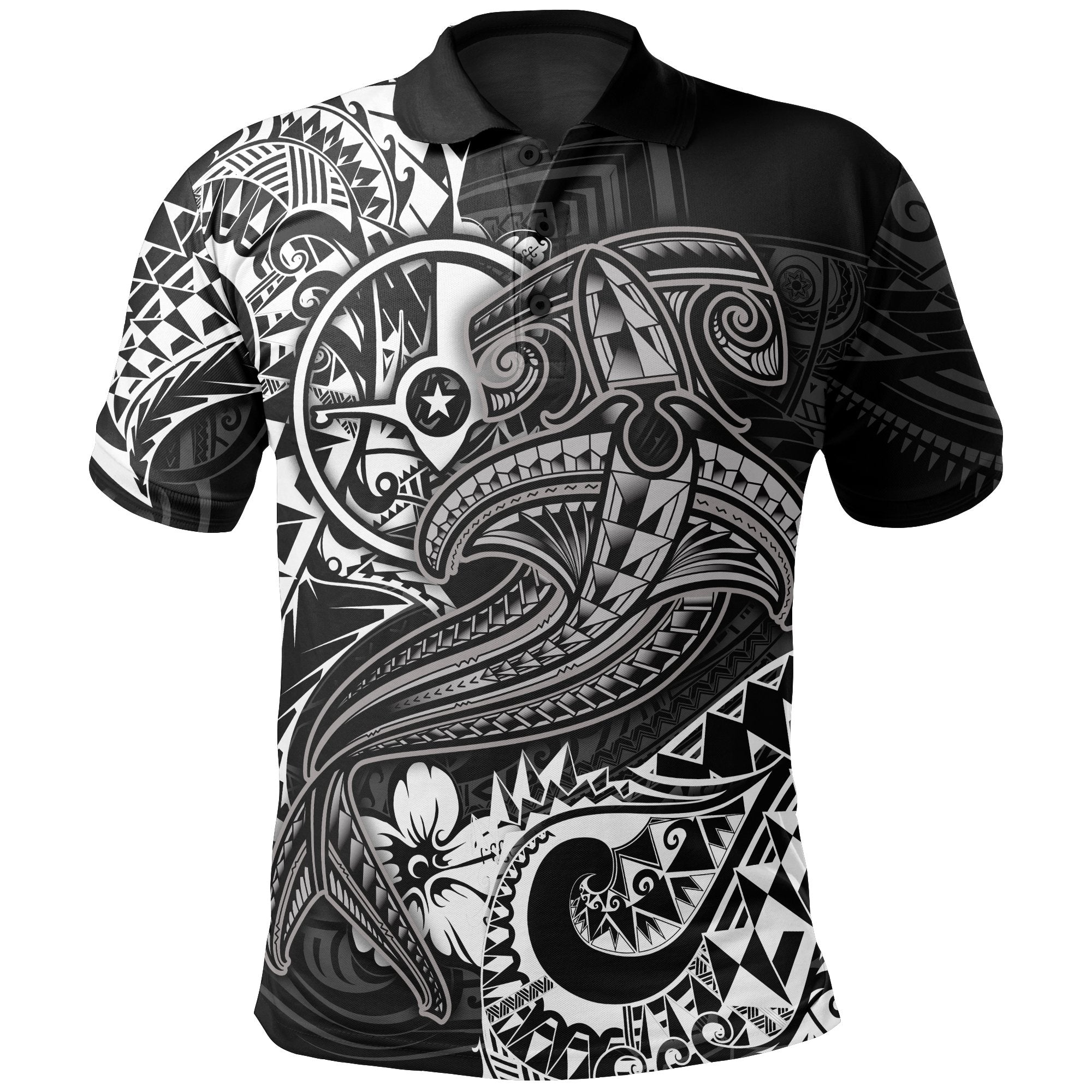 Yap Polo Shirt  – White Shark Polynesian Tattoo