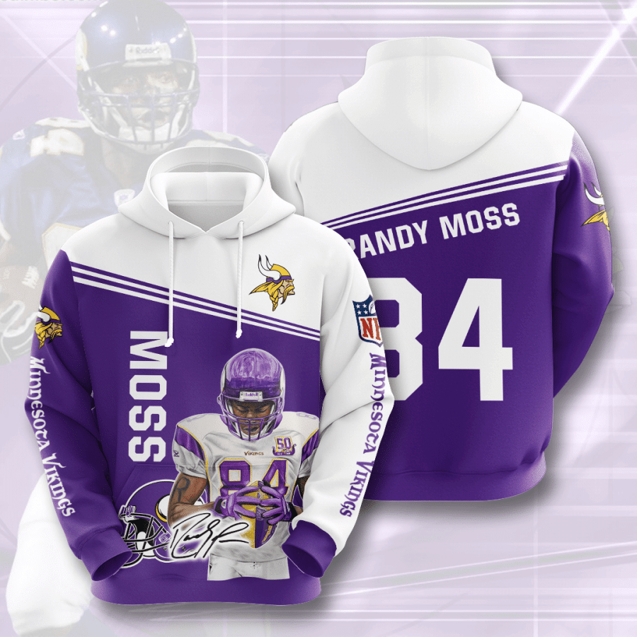 Randy Moss Minnesota Vikings Minnesota Vikings 50 Unisex 3D Hoodie Gift For Fans