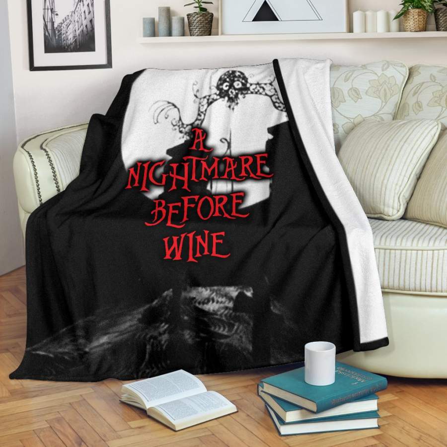 A Nightmare Before Wine Premium Blanket