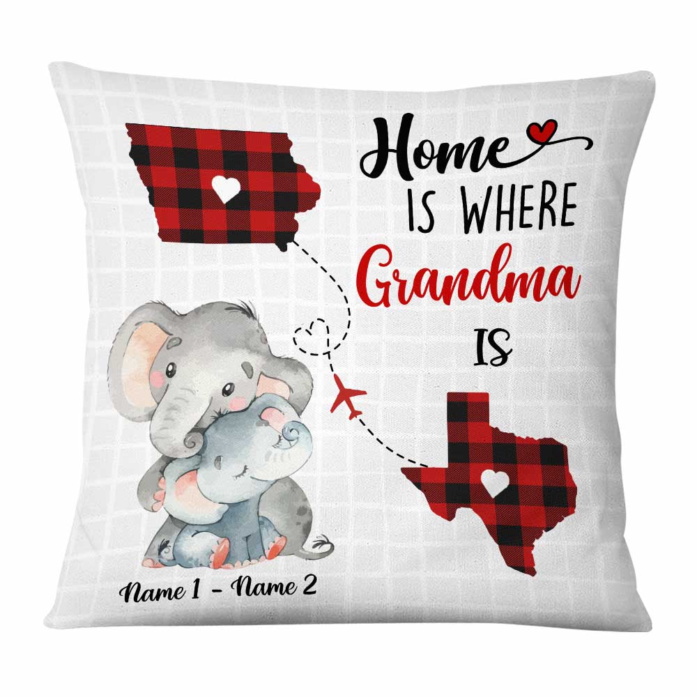 Personalized Mom Grandma Long Distance Elephant Pillow Nb255 26O58