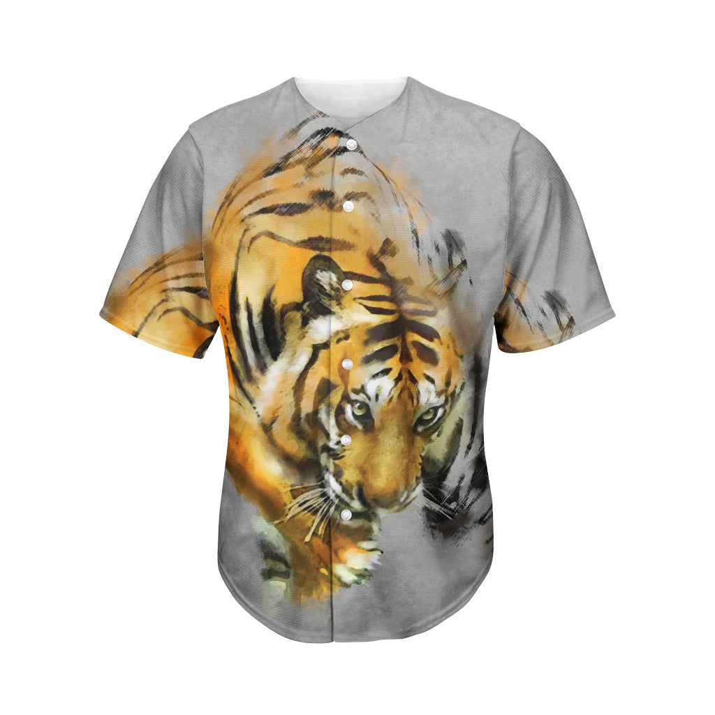 Tiger Painting Print Men’S Baseball Jersey 3D Print