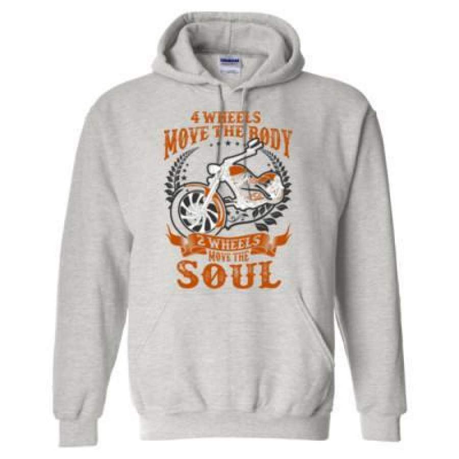 AGR Biker 4 Wheels Move The Rody 2 Wheels Move The Soul – Heavy Blend™ Hooded Sweatshirt