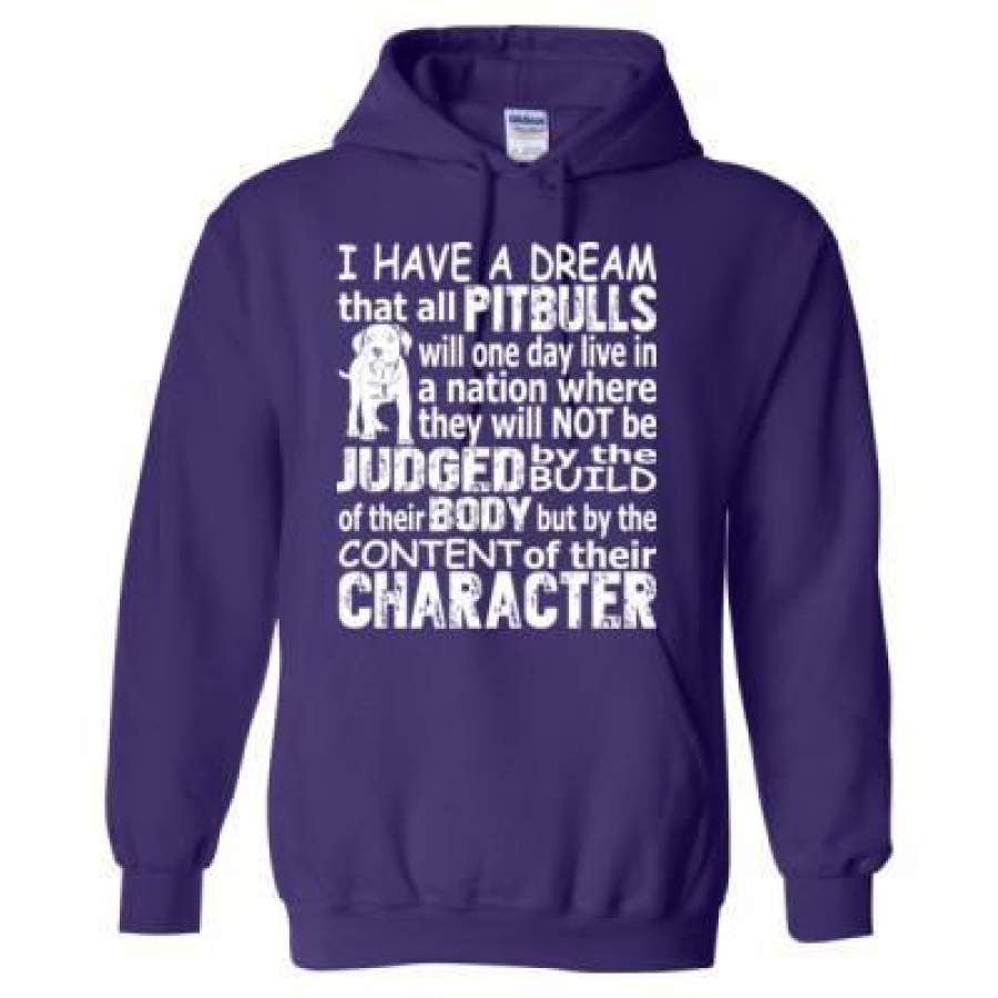 AGR I Have A Dream That All Pitbulls Judged Character – Heavy Blend™ Hooded Sweatshirt