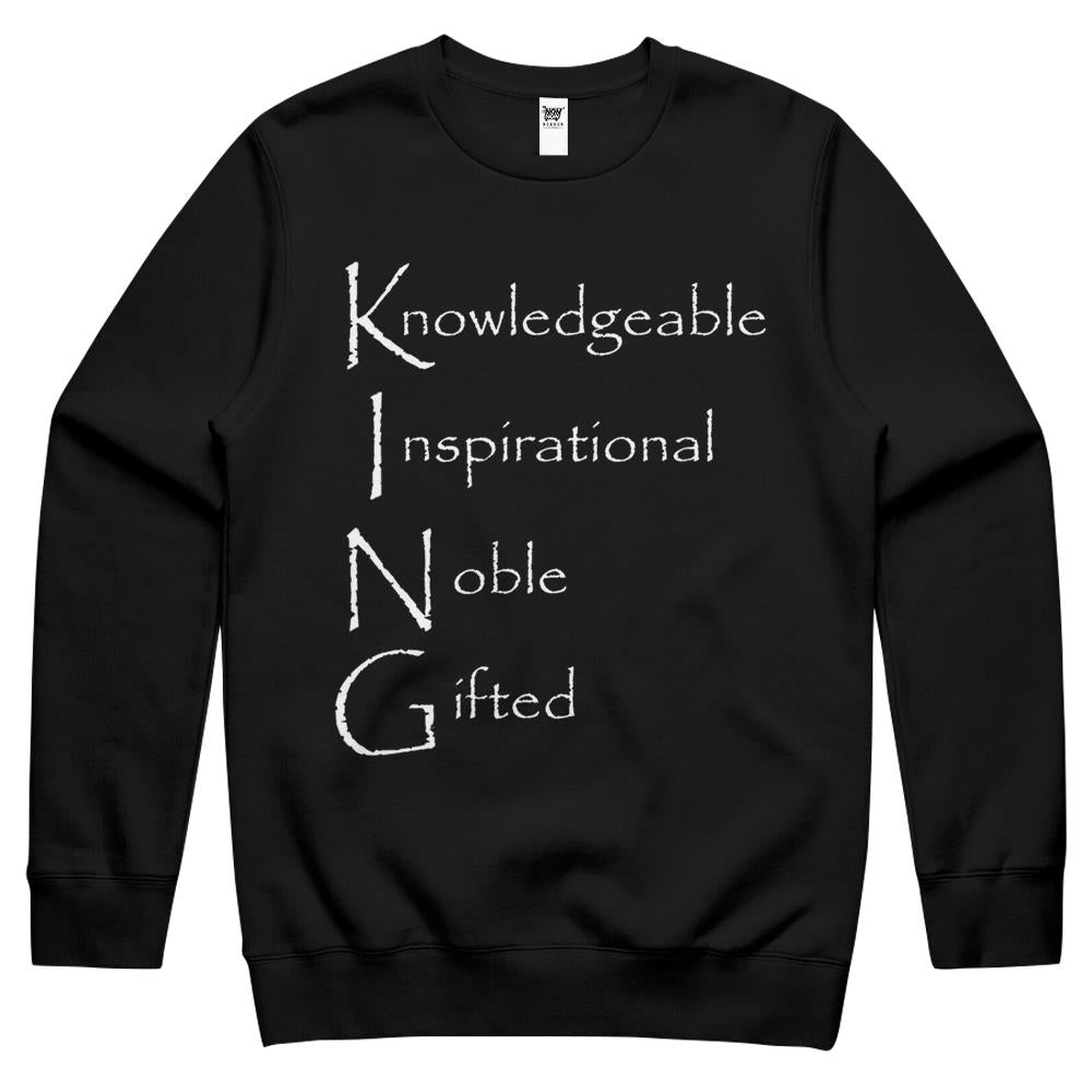 King Knowledgeable Inspirational Noble Gifted Crewneck Sweatshirt