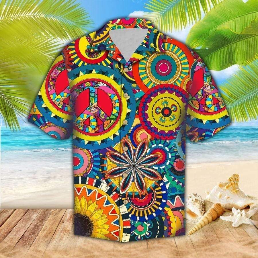 High Quality Hippie Colorful Summer Vibe Tropical Hawaii Aloha Shirts Ha58503