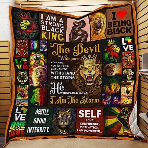 Black King Lion  Quilt Blanket Sherpa Fleece Blanket