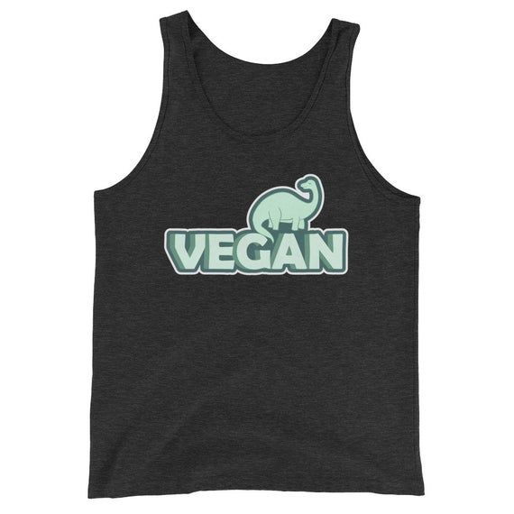 Vegan Dinosaur Unisex Tank Top Vegan Shirt Boho Shirt 70 S Tee Retro Shirt Hipster Shirt Vintage Tee Vegetarian Shirt