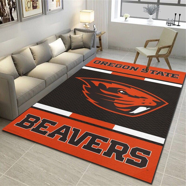 Collegiate Oregon State University Logo Area Rug, Living Room Carpet