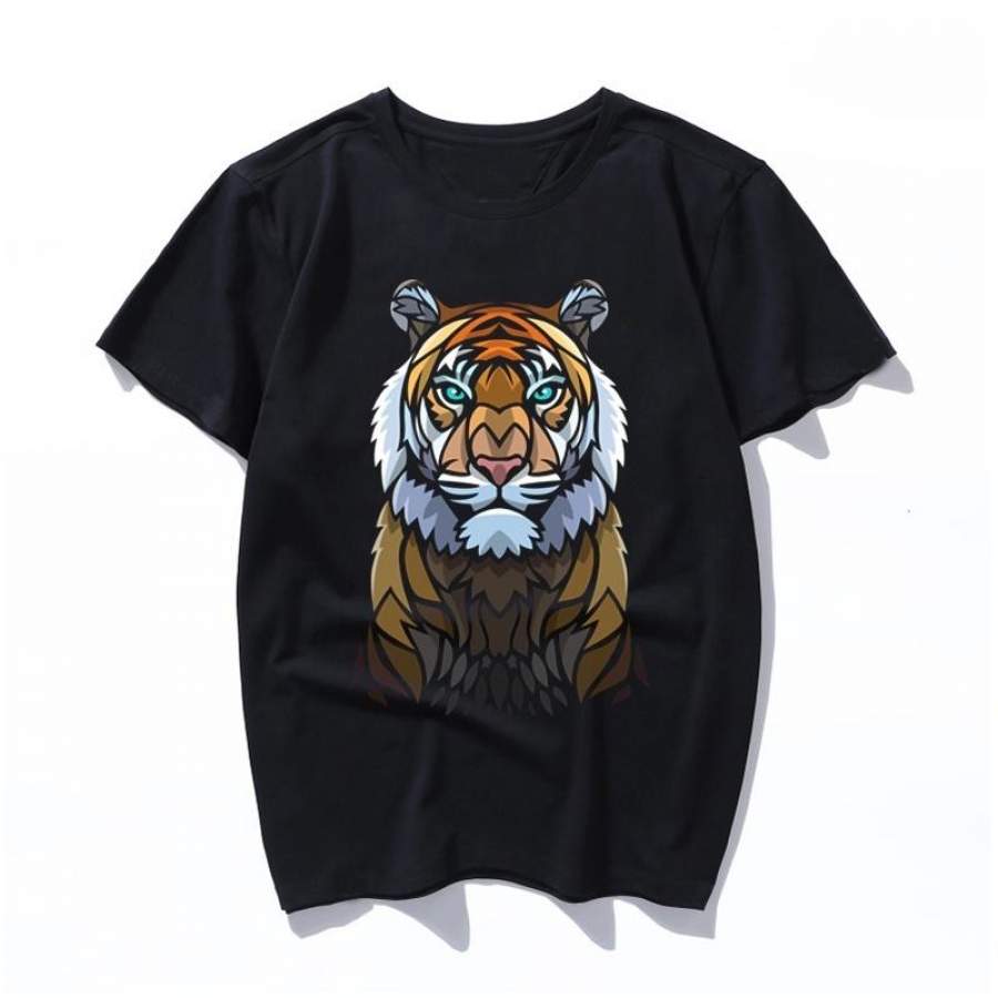 frontal tribal tiger Harajuku Ullzang Tumblr Women men T-shirt Summer Funny Print Hip Hop Streetwear Chic Casual Tops Tee